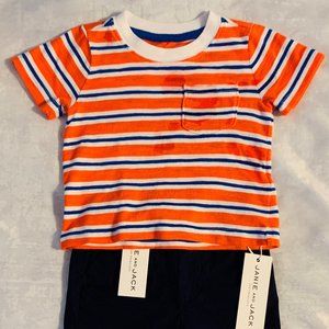 Janie and Jack 3-6 Months Shirt and Pants Orange